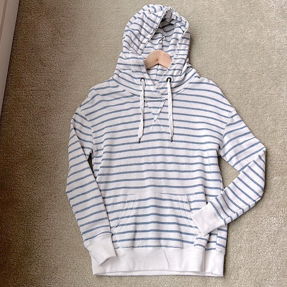 JO&CO Jeans Blue/Cream Stripped Hoody Sweatshirt